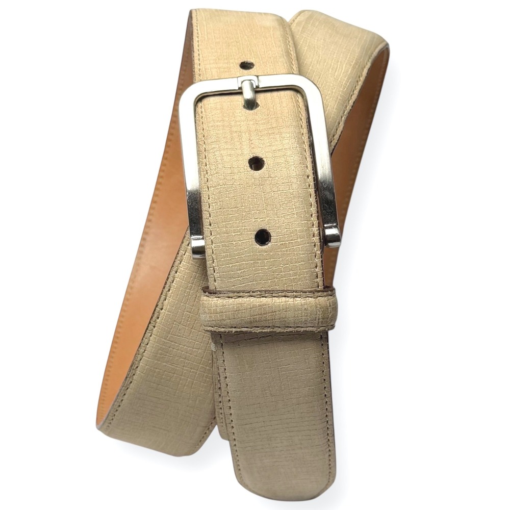 Martin Dingman Belt Nubuck Leather Cream Suede Mens Sz 38 Sand USA Made $128